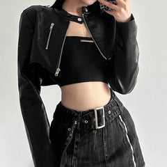 Irregular Hem Crop Jacket