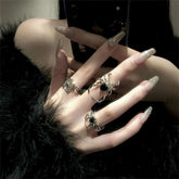 Electroplating Black Heart Gothic Spider Web Ring