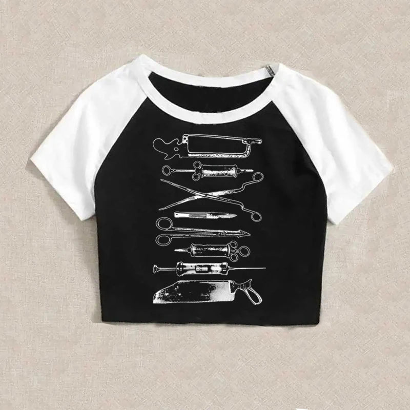 Fairy Grunge Letter Print Cotton T-shirt