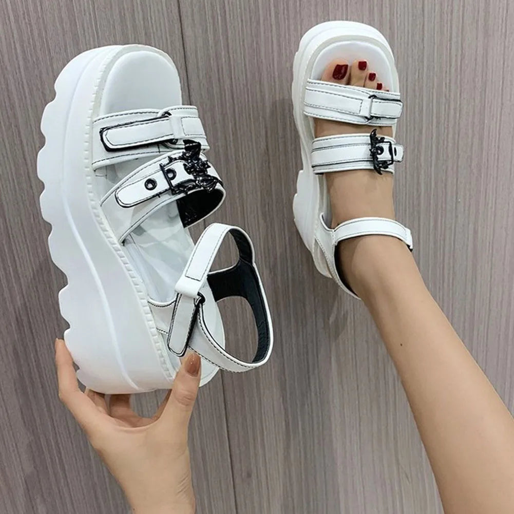 Heart Buckle Gothic Platform Sandal