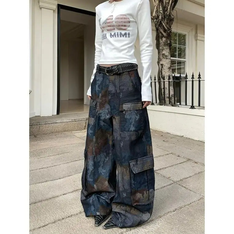 Camouflage Gothic Spliced Pant