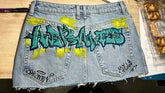 Letter Graphic Denim Short