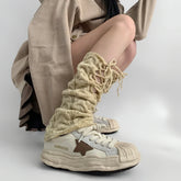 Gothic Knitted Strappy Warm Sock