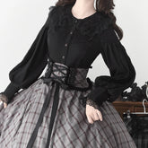Victorian Lace Ruffle Gigot Sleeve Blouse