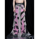 Contrasting Gothic Ripped Denim Pant