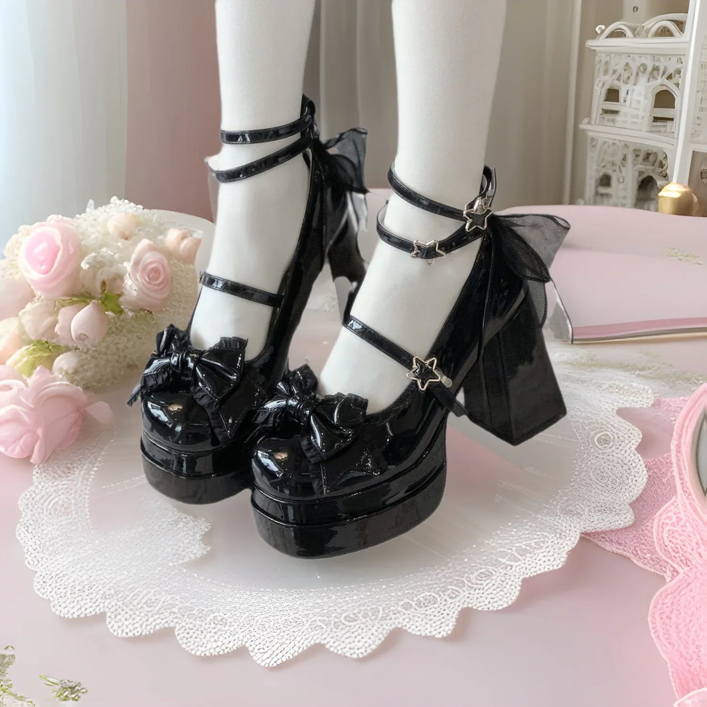 PU Leather Lolita Gothic High Heel