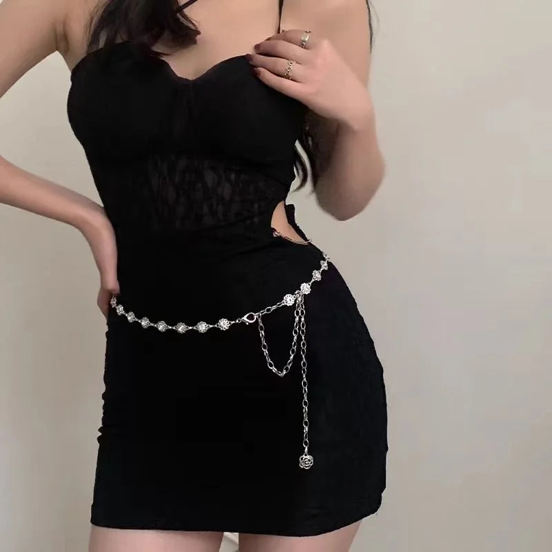 Silver Gothic Retro Waist Chain Belt