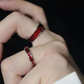 Y2K Red Drip Oil Gothic Ring