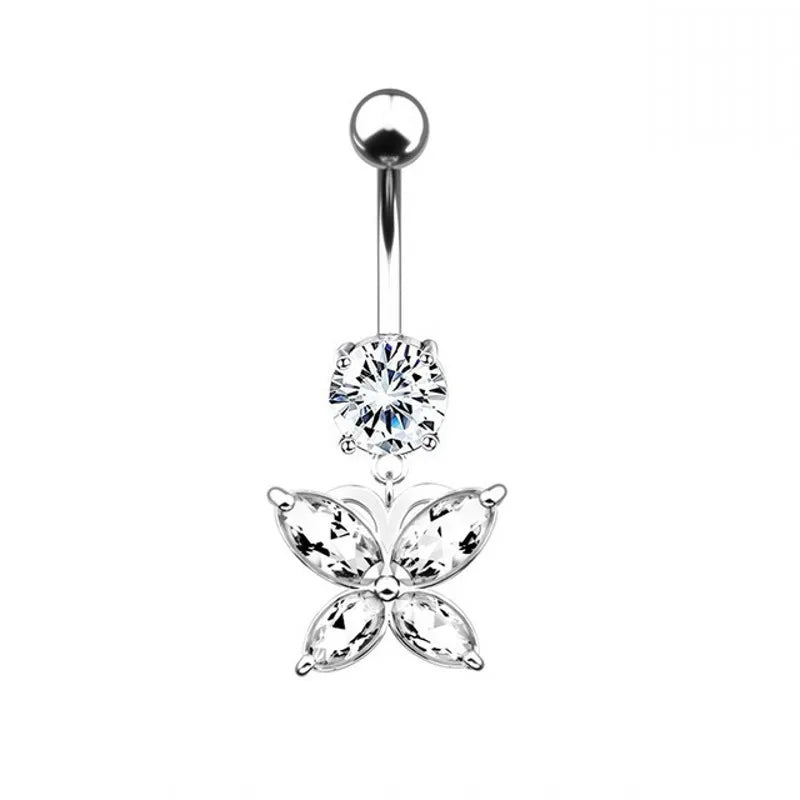 Classic Zircon Drop Gothic Belly Ring