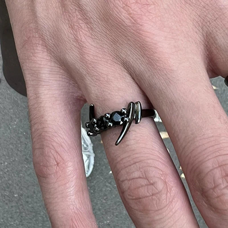 Crystal Cross Punk Gothic Ring