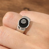 Punk Gothic Billiard Number Adjustable Ring