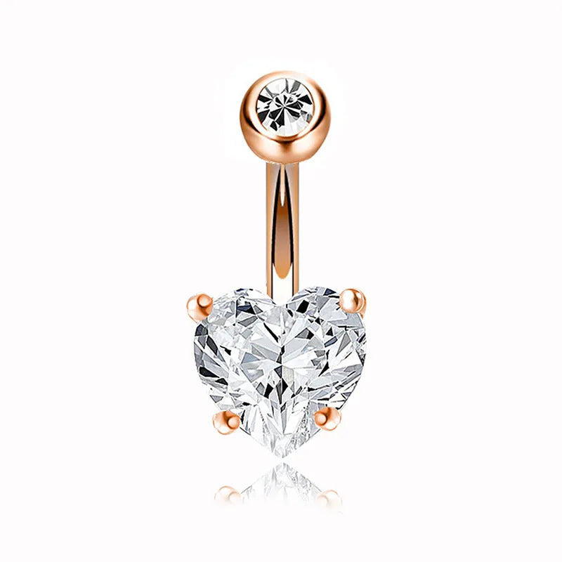 Crystal Round Gothic Surgical Belly Ring