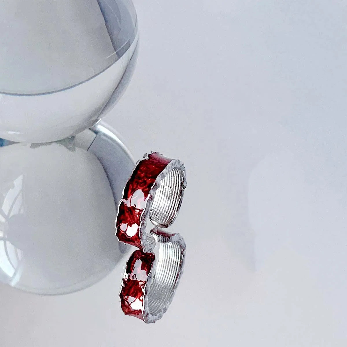 Y2K Red Drip Oil Gothic Ring