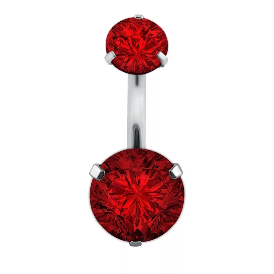 Crystal Round Gothic Surgical Belly Ring