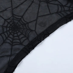 Goth Batwing Crop Mesh Top