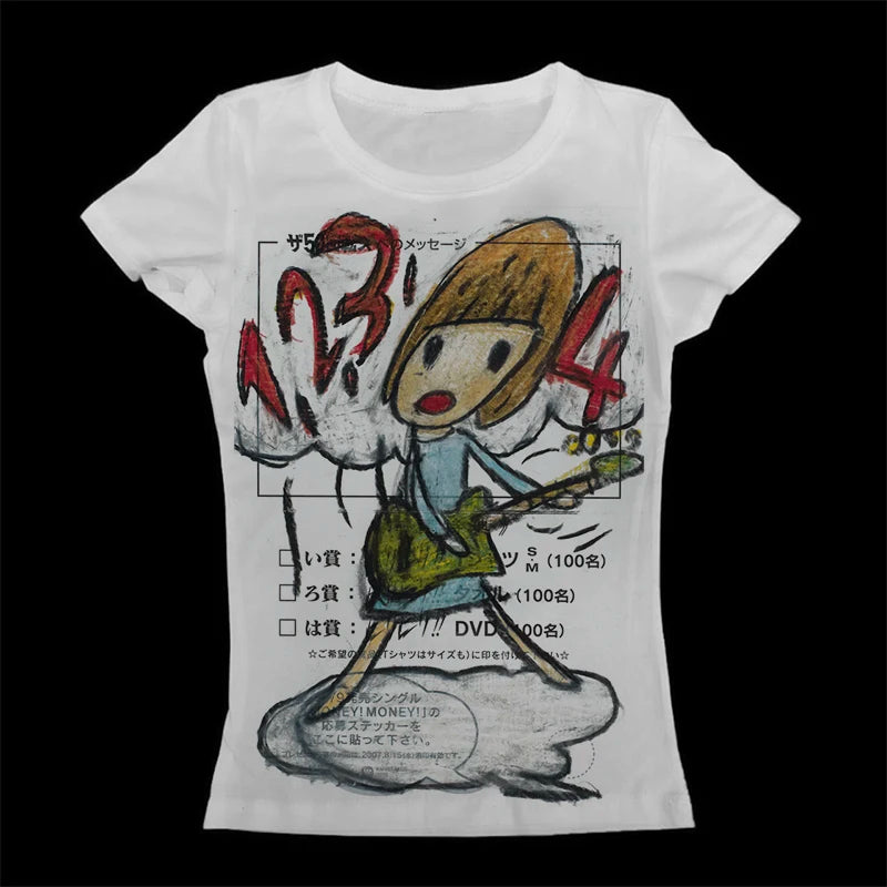 Aesthetic Emo Graphic Cotton T-shirt