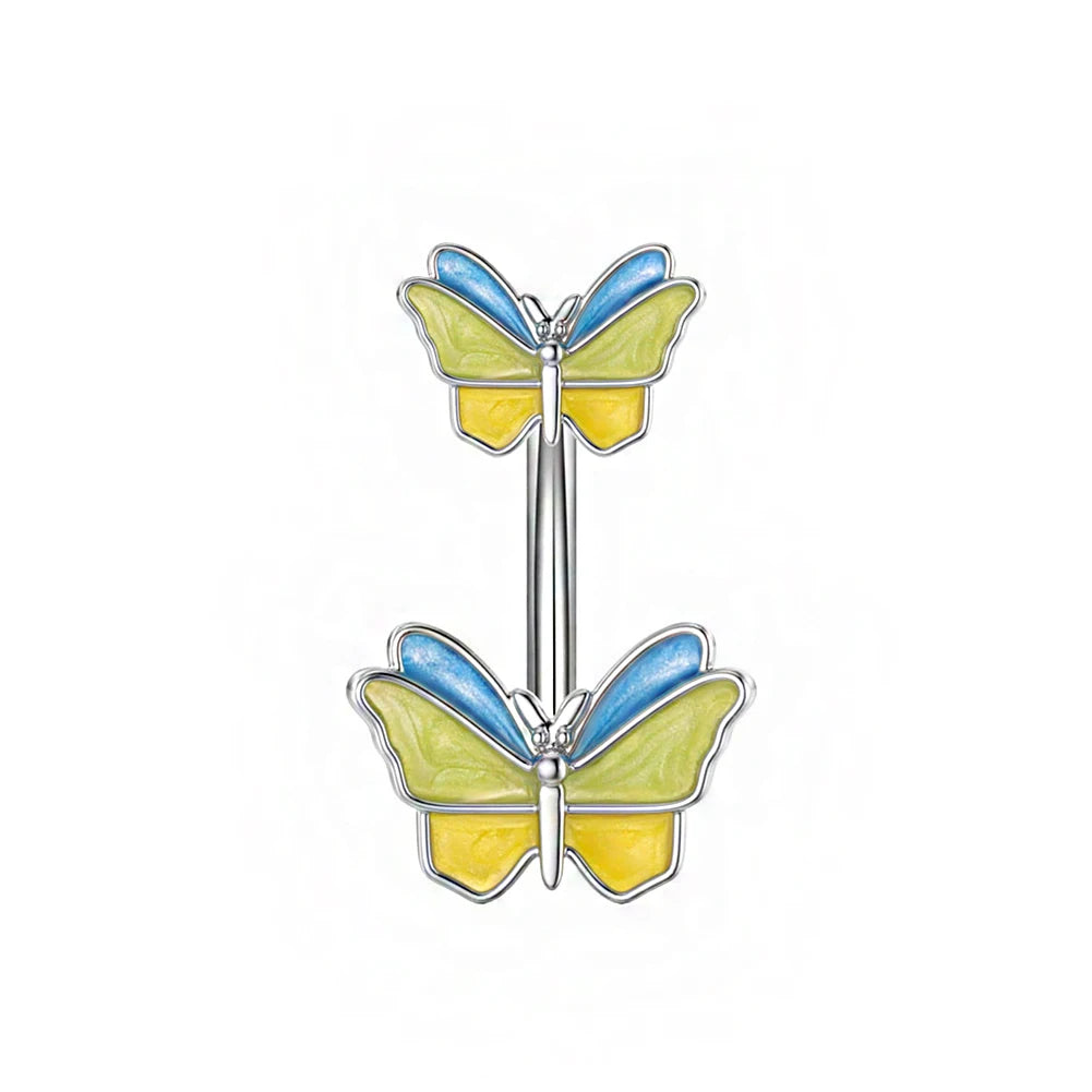 Gothic Butterfly Pendant Belly Ring