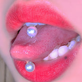 14G Pearl Stainless Steel Eyebrow Tongue Ring