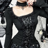 Dark Elegant Lace Blouse