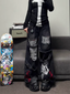Black Ripped Wide Leg Pants