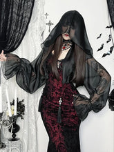 Hooded Long Sleeve Mesh Top