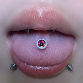 Punk White Porcelain Magic Eye Tongue Ring