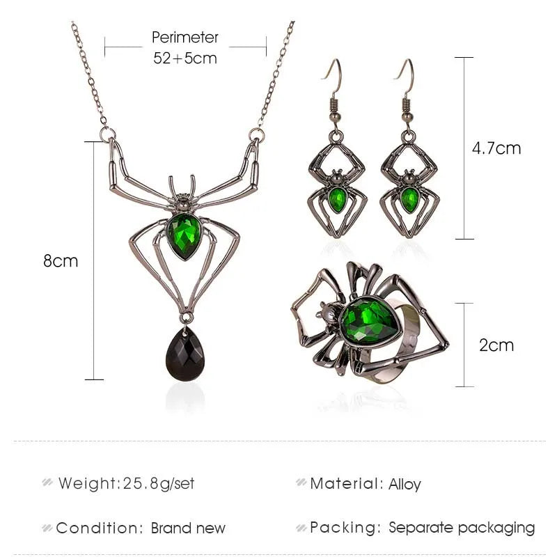 Gothic Black Spider Ring