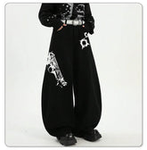 Pistol Print Wide Leg Pants