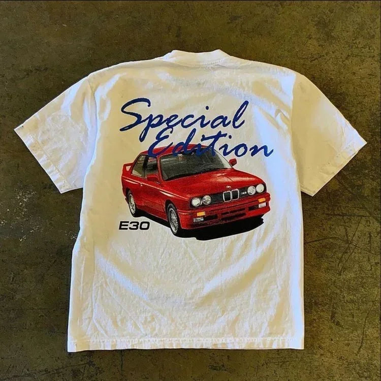 Letter Print Loose Cotton T-shirt