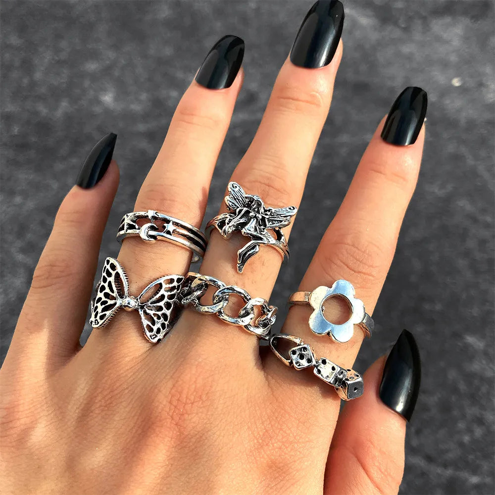 Gothic Heart Dice Spades Ace Ring