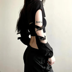 Cyberpunk Hollow Out Mesh Top