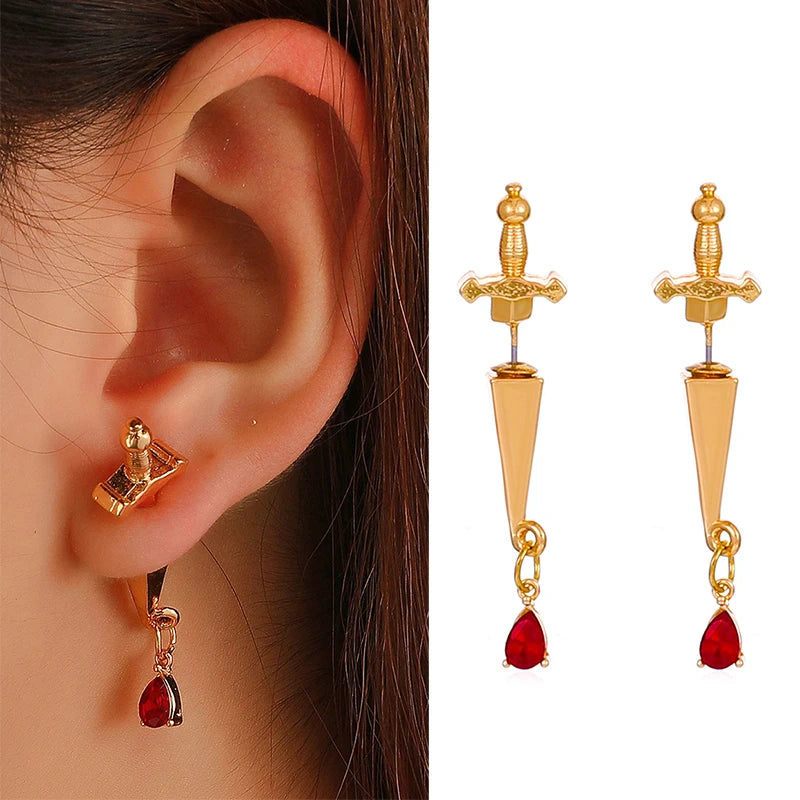 Vintage Dark Gothic Sword Dagger Punk Earring