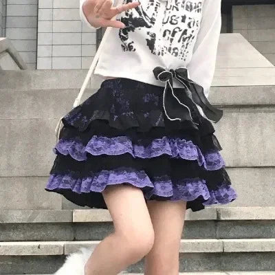 Lolita Gothic Lace Cake Skirt