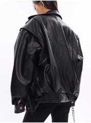 Windproof Thick PU Leather Jacket