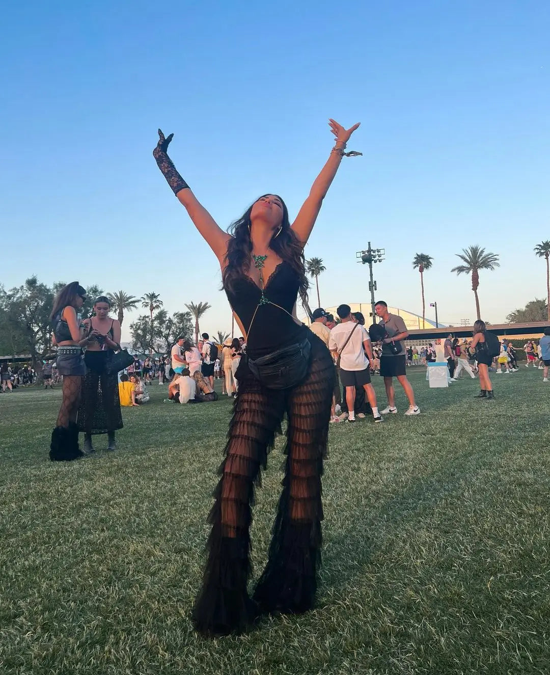 Mesh Sheer Gothic Flare Pant