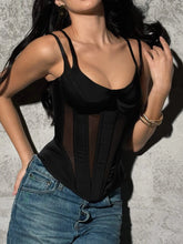 Patchwork Lace See Through Tank Crop Top