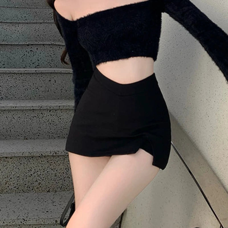 Faux Leather Pleated Club Skirt
