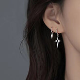 Korean Fashion Cross Asymmetric Drop Earring
