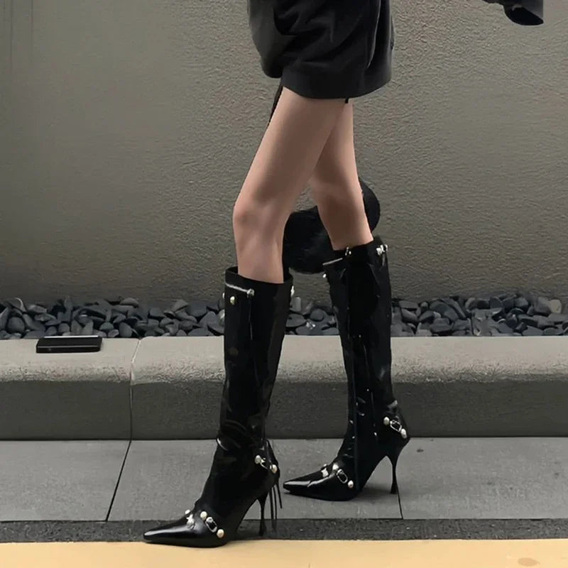 Gothic Knight High Fashion Pointed Toe Long Boot