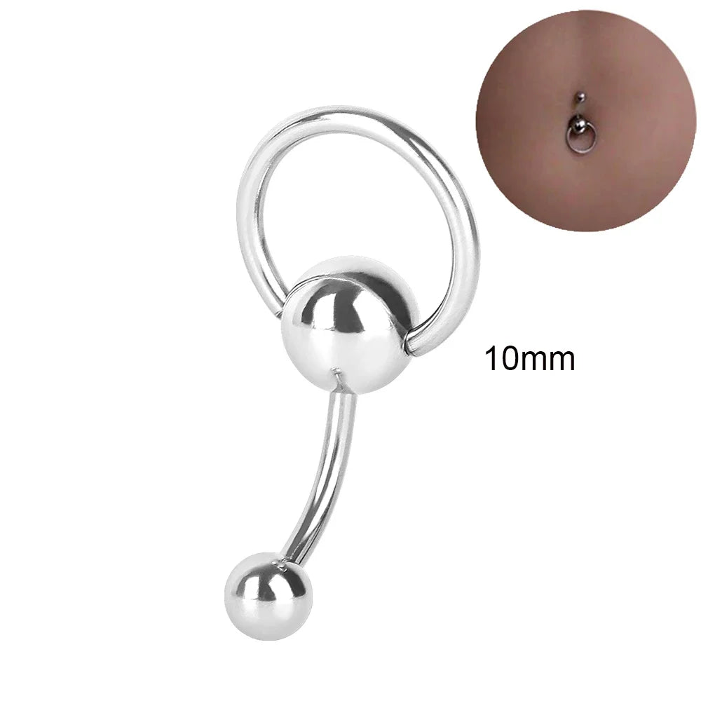 Skull Snake Dangle Gothic Belly Ring