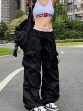 Y2K Gothic Parachute Black Pant