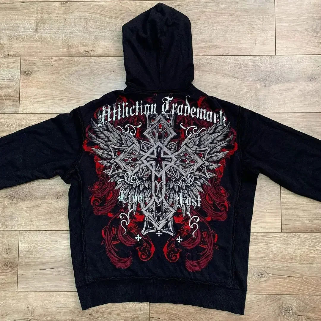 Gothic Eyes Print Sports Hoodie