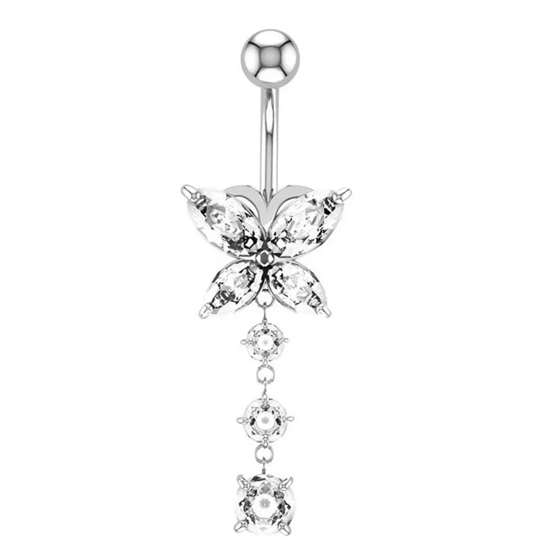Classic Zircon Drop Gothic Belly Ring