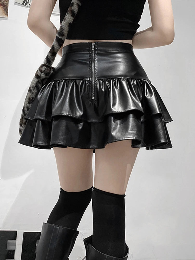 Lace-up Corset High Waist Skirt