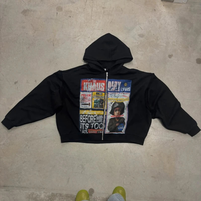 Gothic Demon Slayer Zip Hoodie