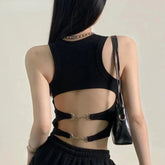 Sports Tank Backless Crop Top