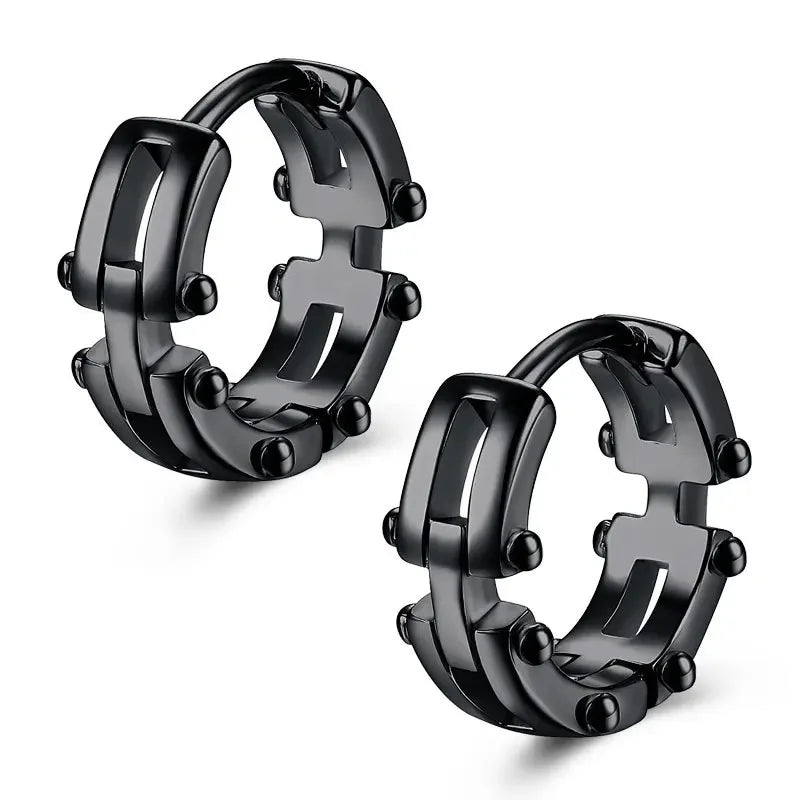 Gothic Black Skull Awl Rock Statement Earring