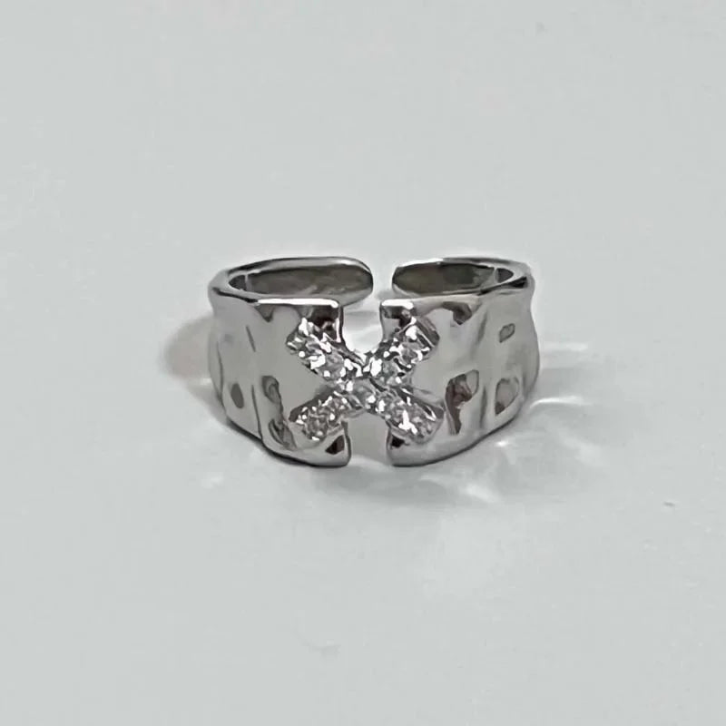 Irregular Cross Star Gothic Ring