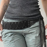 Y2K Gothic PU Leather Harajuku Streetwear Waist Belt