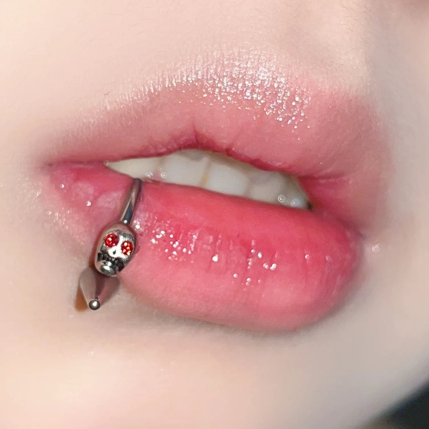 Mint Green Acrylic Titanium Horseshoe Lip Stud